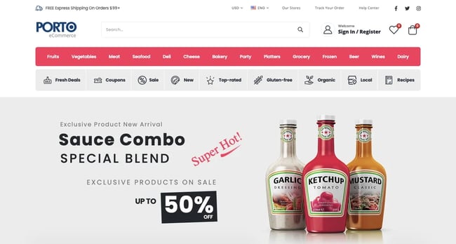 what is a wordpress theme: WooCommerce theme Porto demo